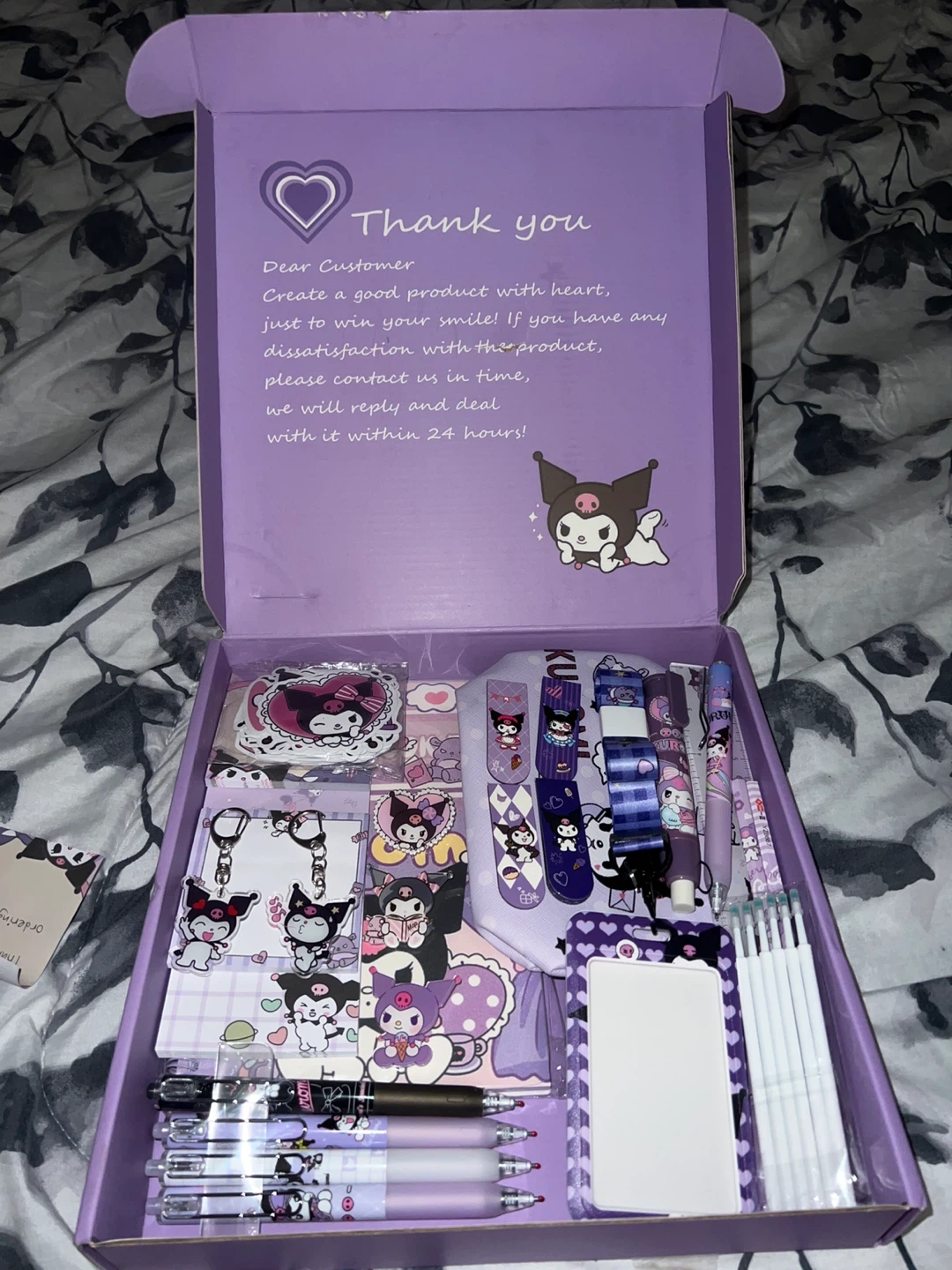 Kuromi Stationery Set with Pens and Stickers