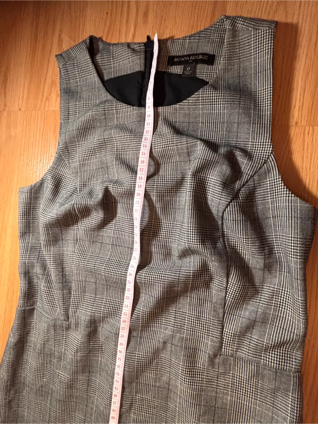 Banana Republic Grey Plaid Sleeveless Dress Size 0 - photo 3