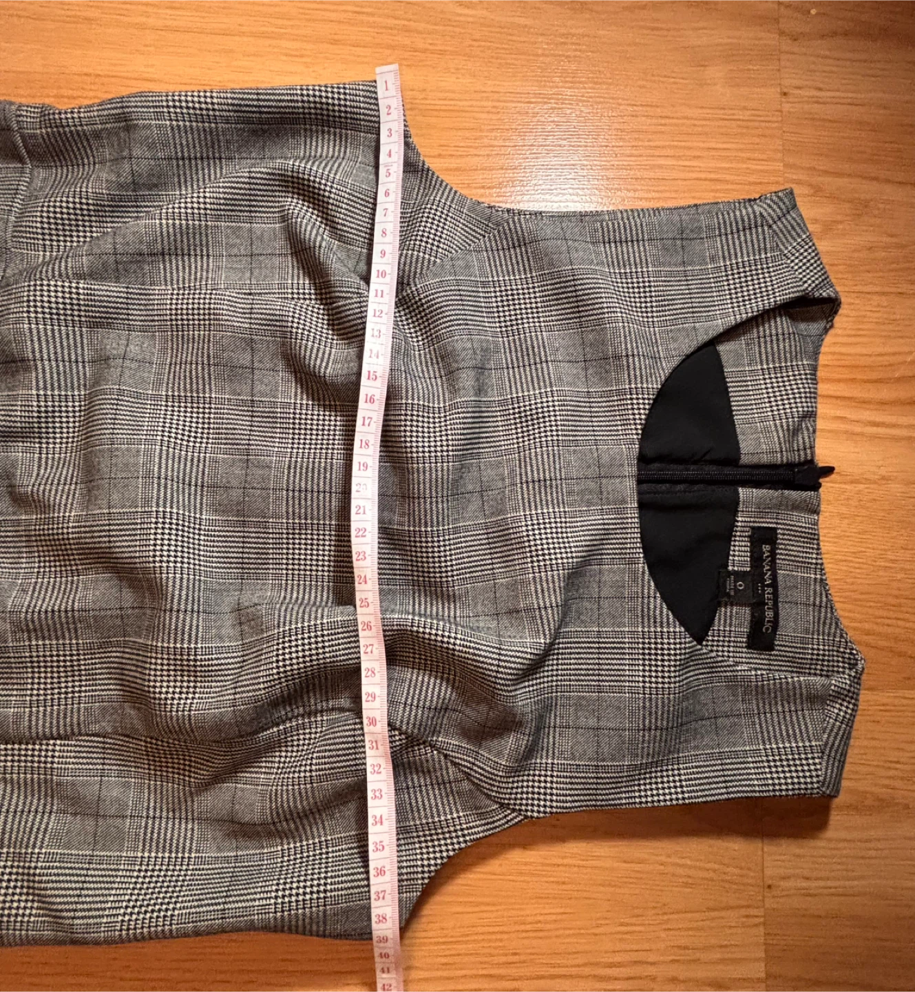 Banana Republic Grey Plaid Sleeveless Dress Size 0 - photo 5