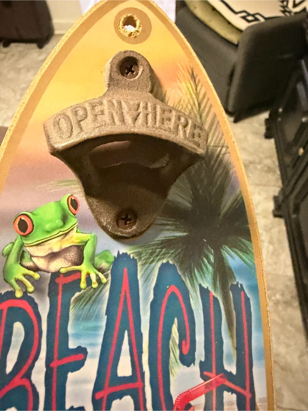 Surfboard Shaped Wall Mount Bottle Opener - photo 5