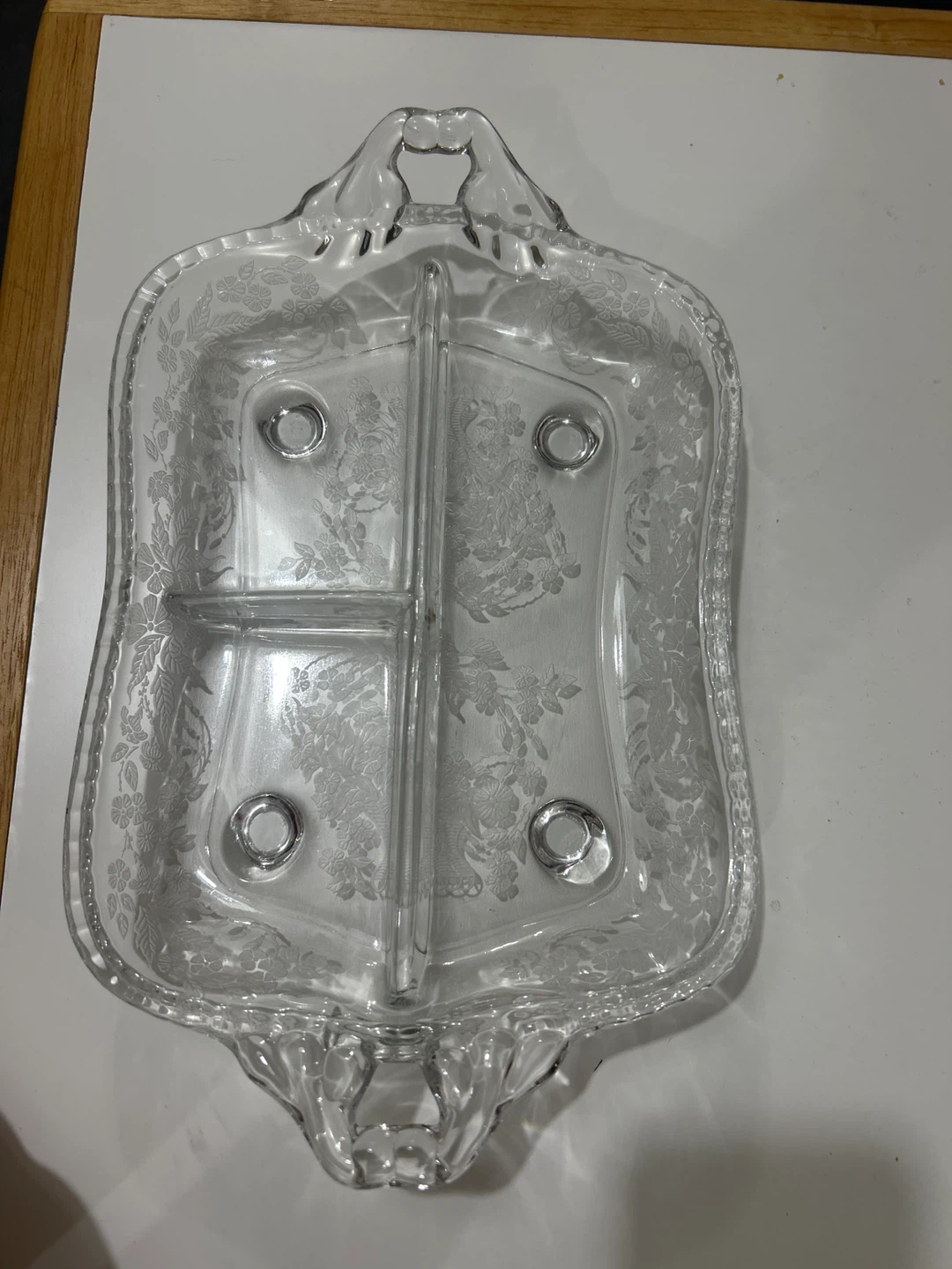 New Martinsville Prelude 3-Part Divided Dish, 12 3/4" Vintage