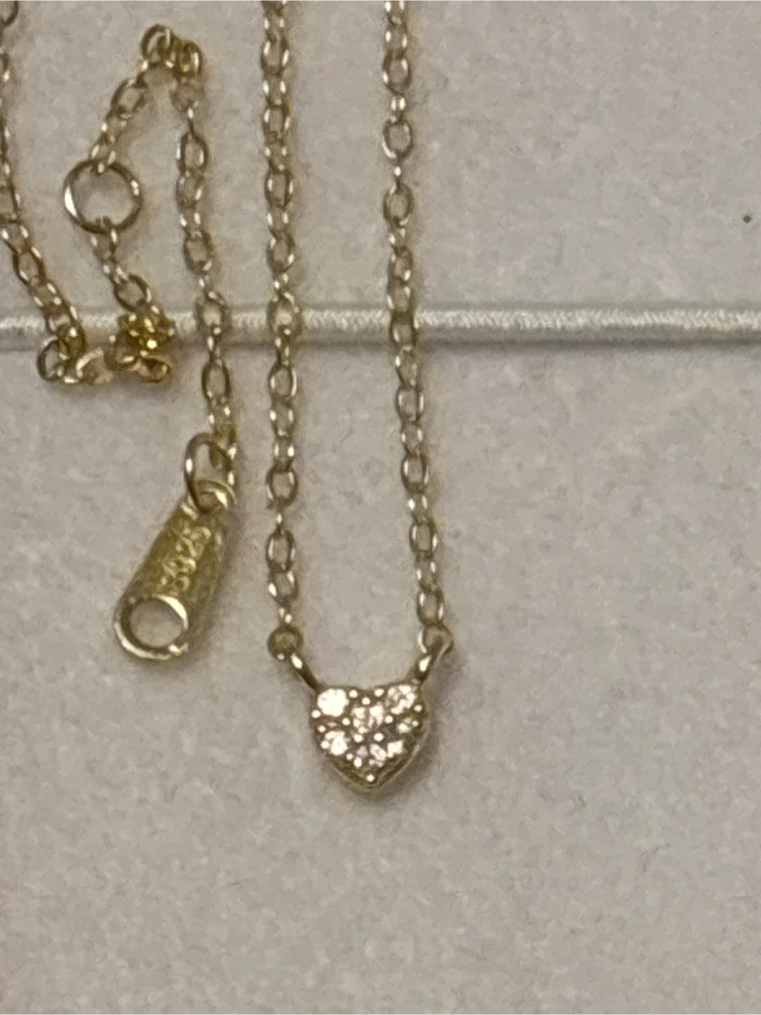 Pure Silver Heart Pendant Necklace with Diamonds - photo 4