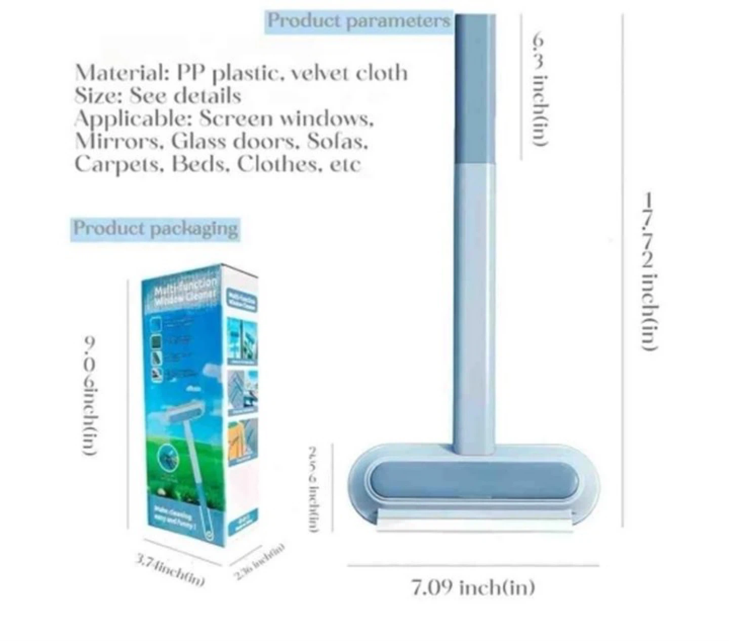 Owtemeot 4-in-1 Pet Hair Remover & Window Screen Cleaner, - photo 2
