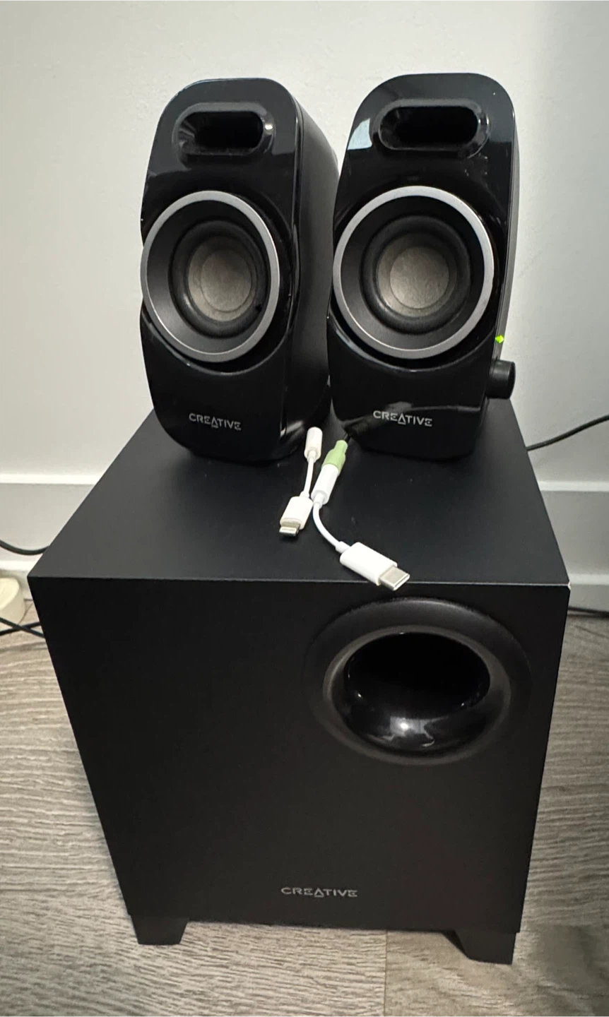 Creative 2.1 Speakers with Subwoofer – $35