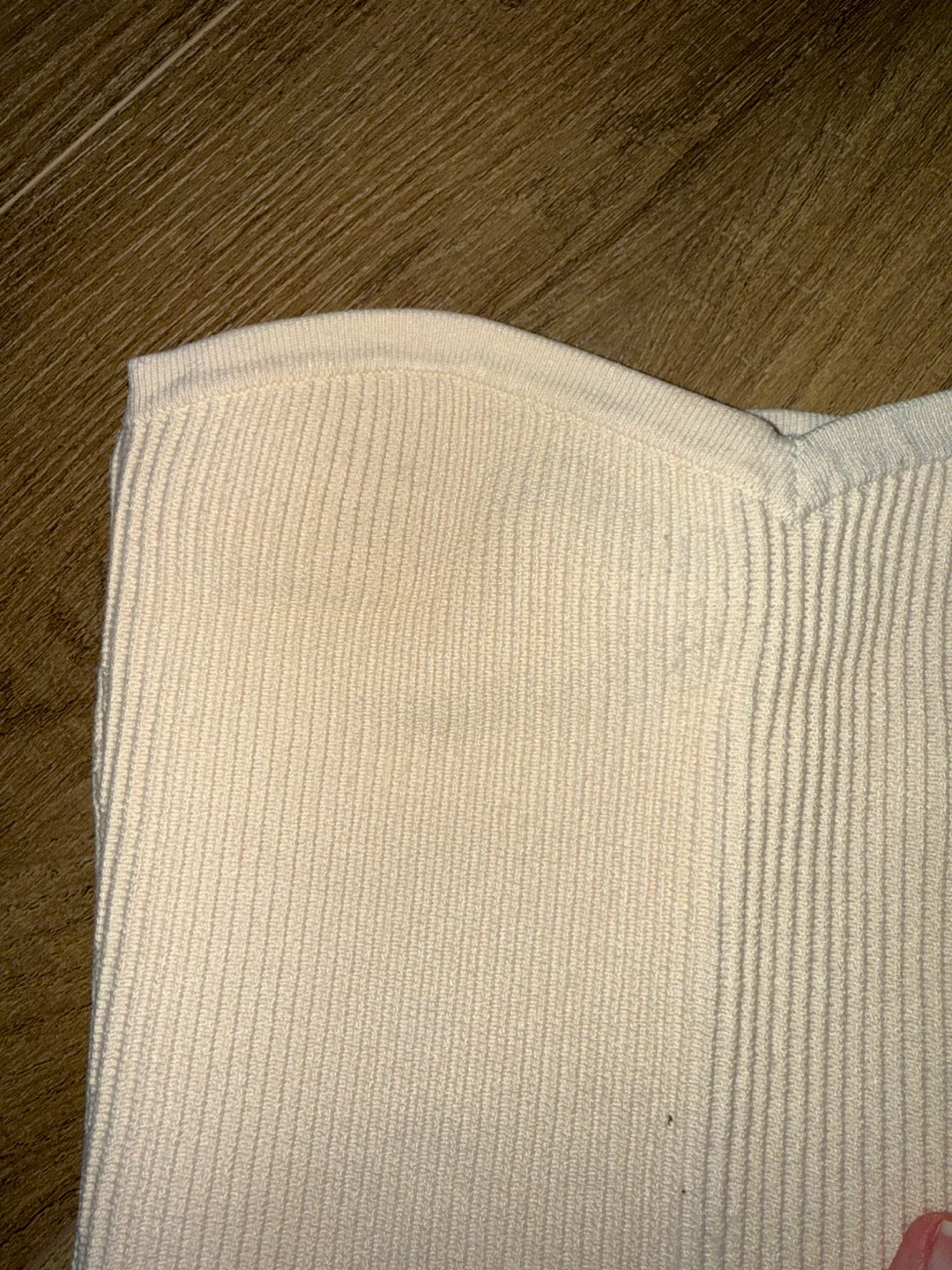 BABATON Cream Ribbed Knit Bandeau Top - XXS - photo 2