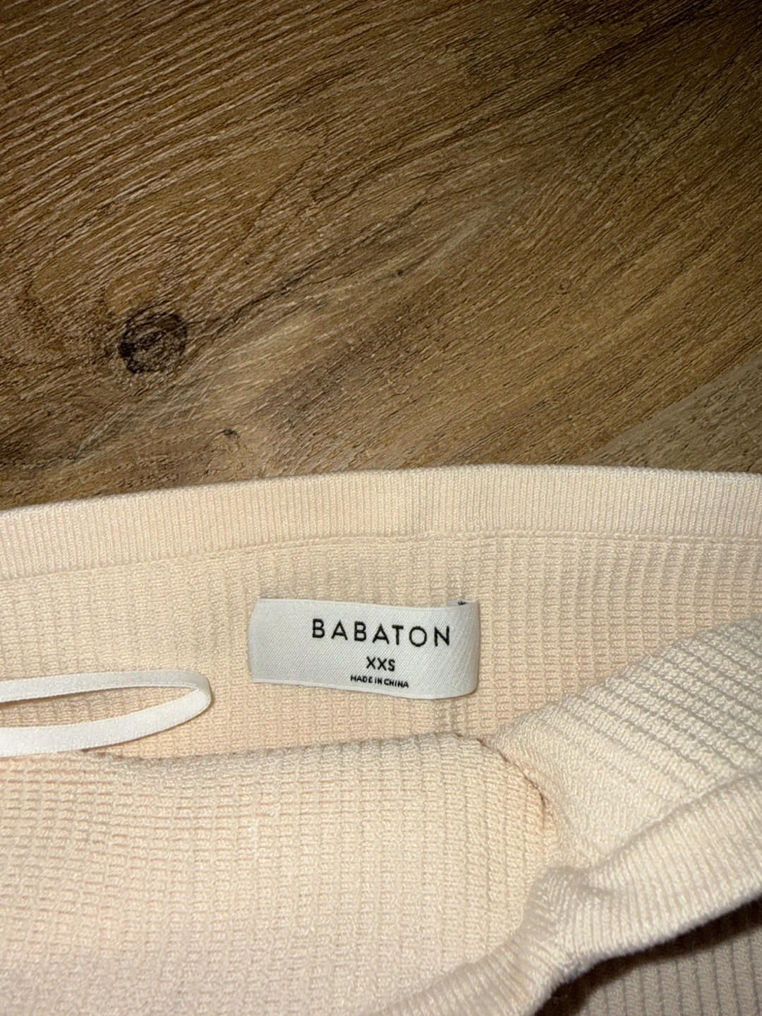 BABATON Cream Ribbed Knit Bandeau Top - XXS - photo 4