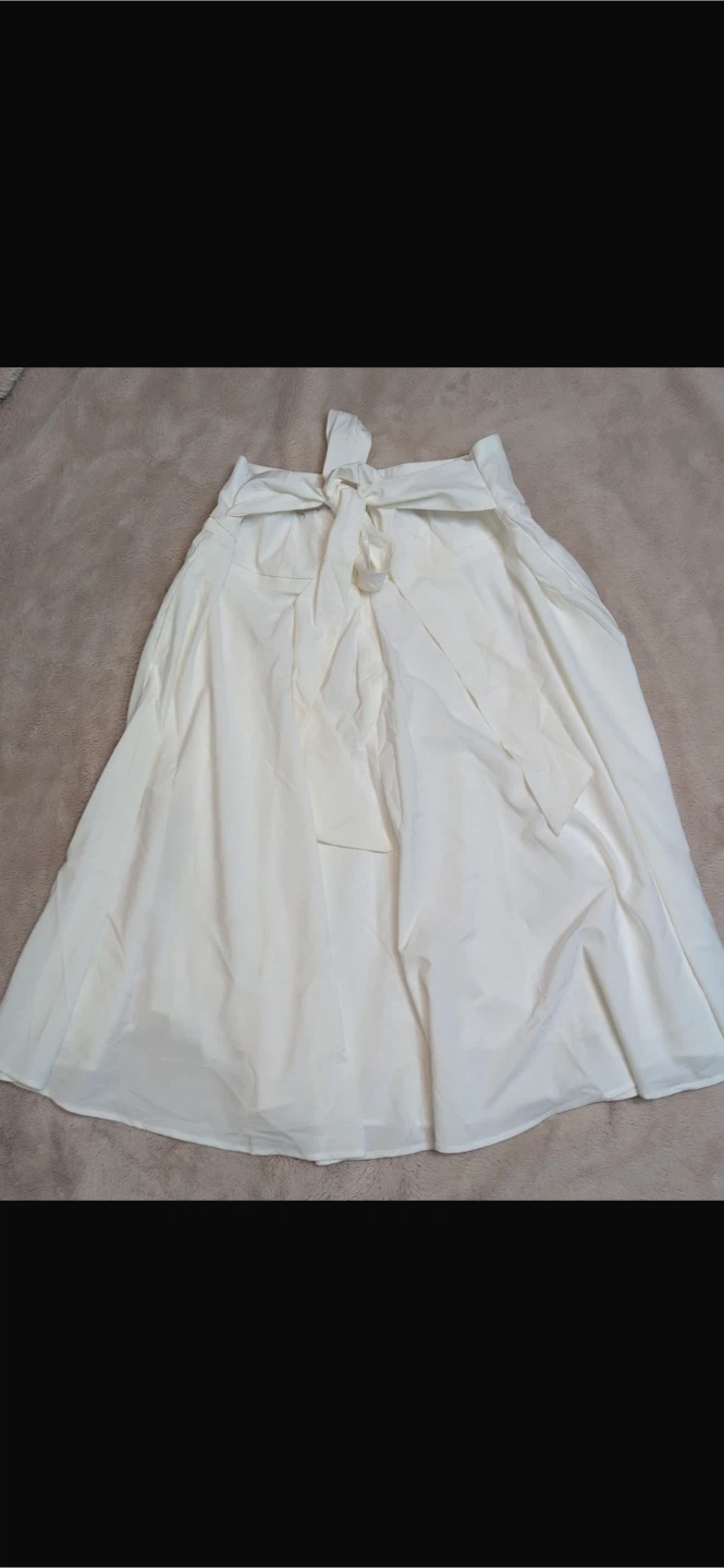 NEW! Belle Poque White Midi Skirt with Bow - Size M - photo 3