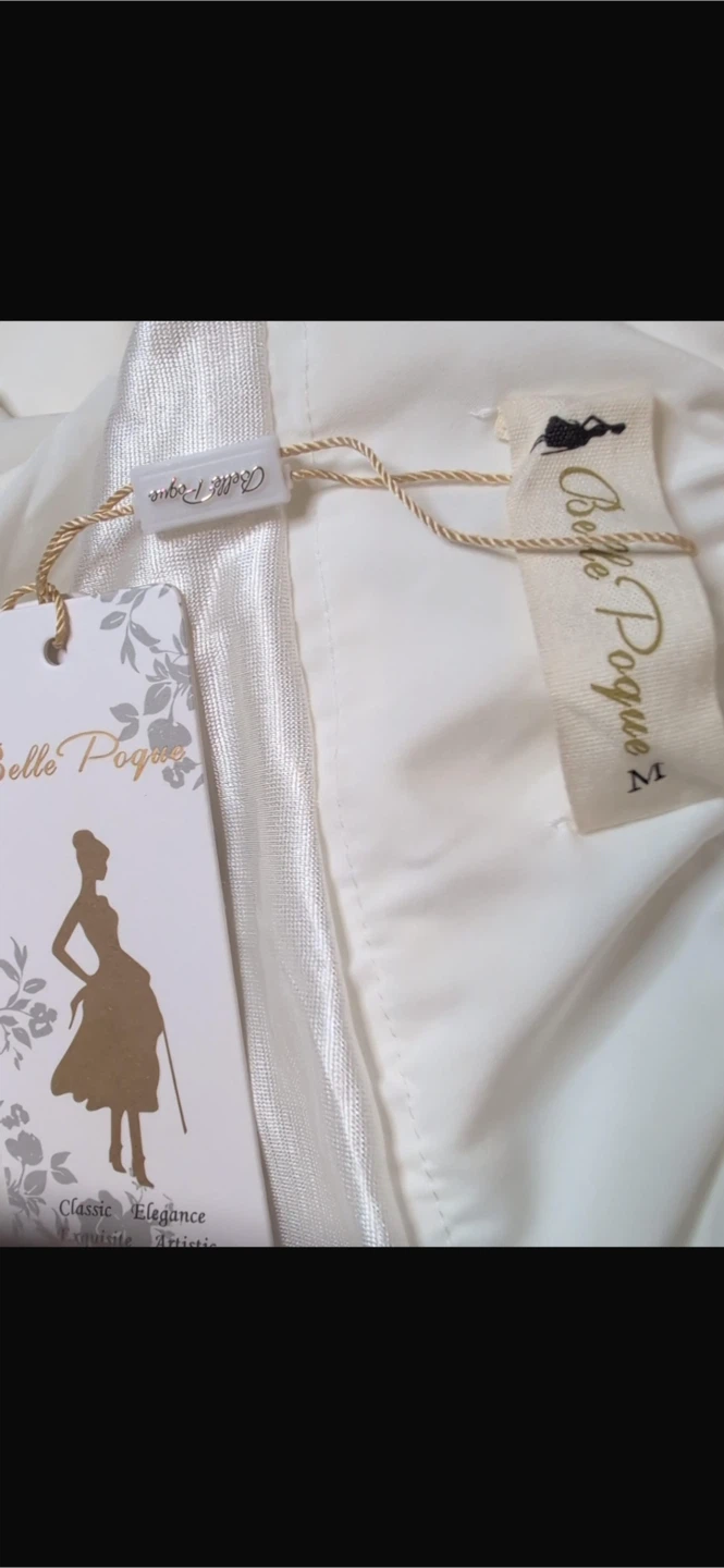 NEW! Belle Poque White Midi Skirt with Bow - Size M - photo 5