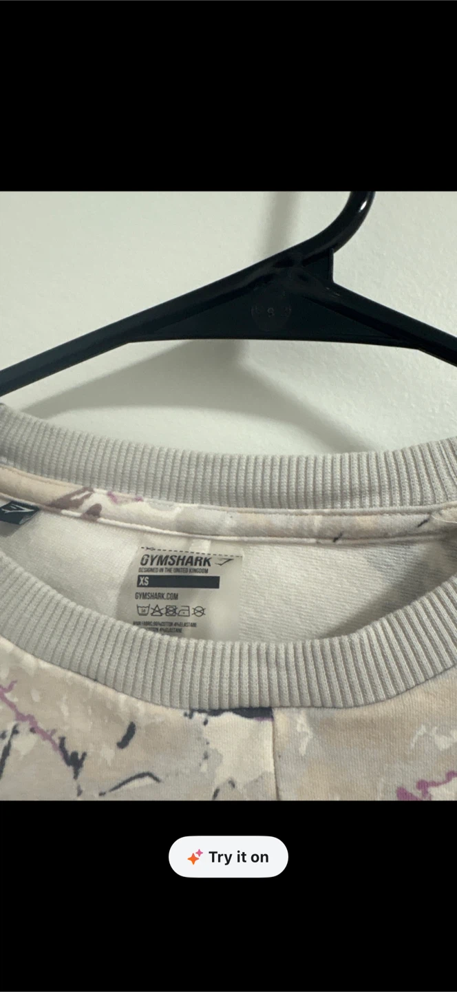 Gymshark XS Crewneck Sweatshirt - Abstract Print