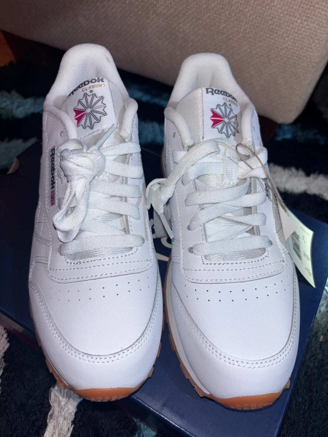 Reebok Classic Leather Junior Running Shoes - White/Gum - photo 4