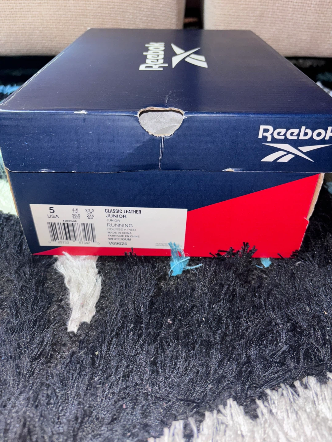 Reebok Classic Leather Junior Running Shoes - White/Gum - photo 2