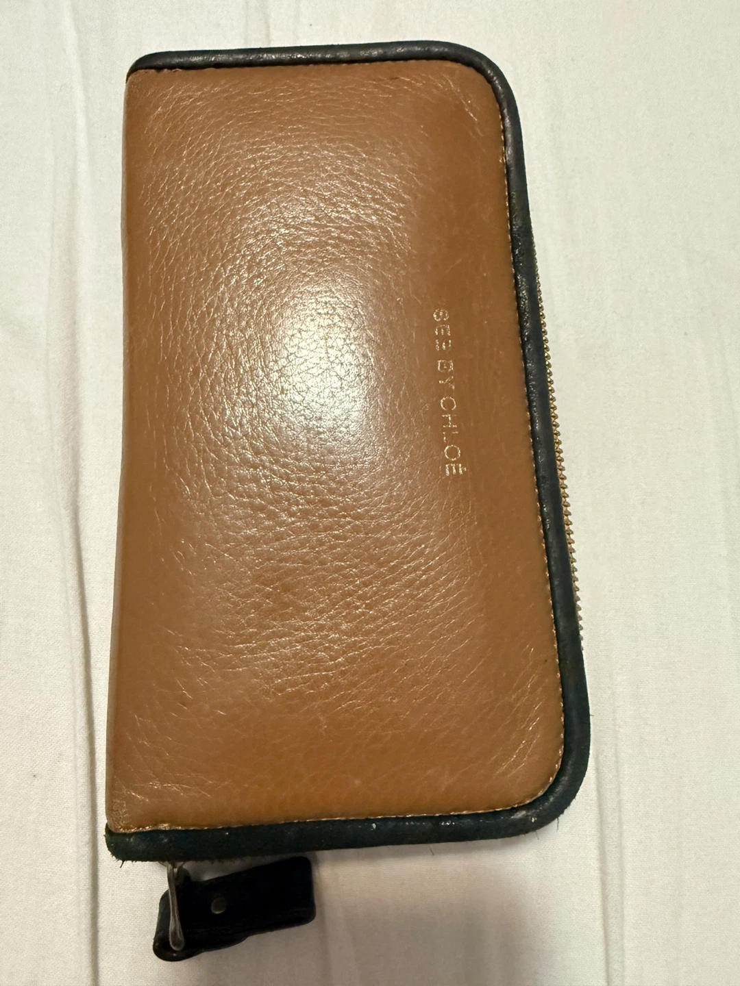See By Chloé Brown Leather Zip-Around Wallet