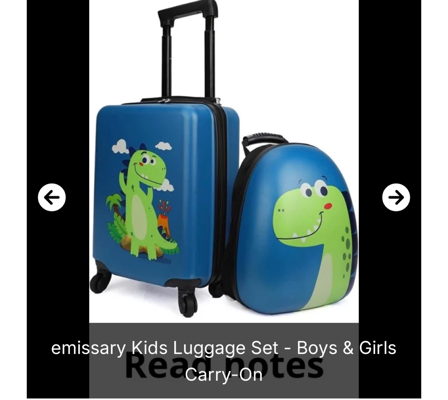 Emissary Kids Luggage Set - Dinosaur Design