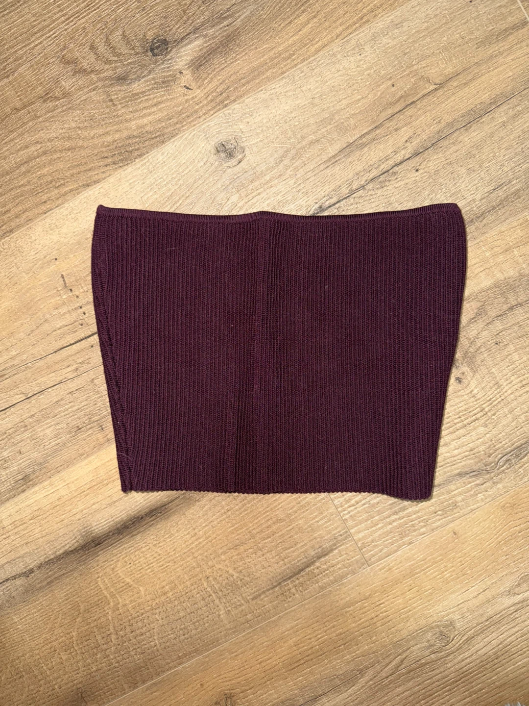 Babaton Ribbed Tube Top - Burgundy - Size S