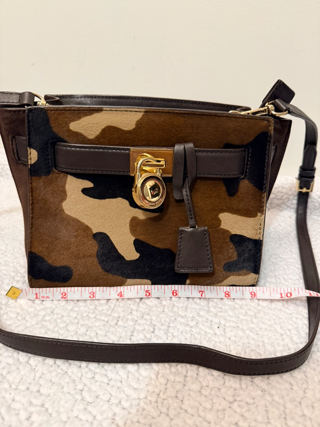 Michael Kors Camo Fur & Leather Shoulder Bag