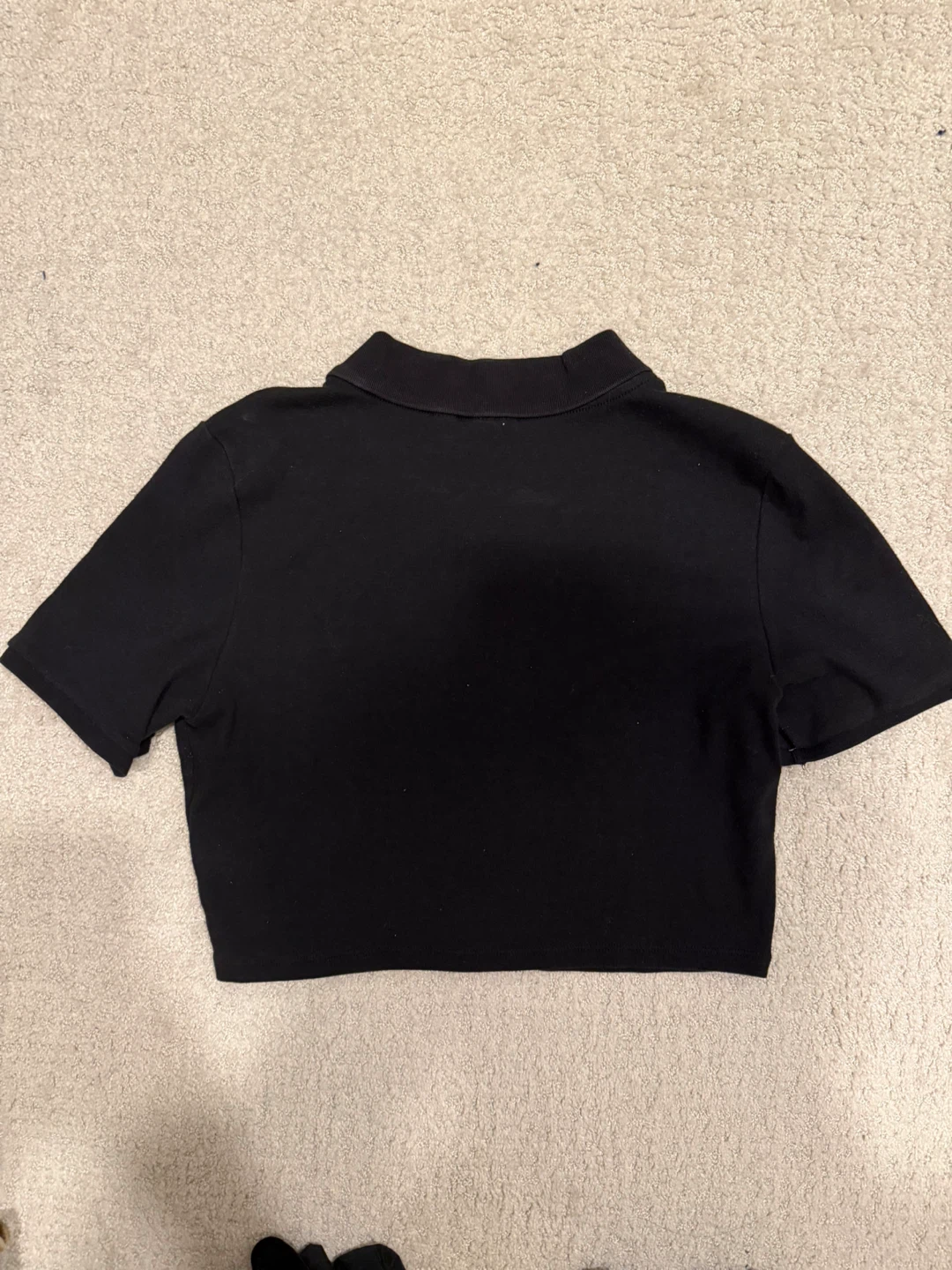 Black Cropped Polo Shirt - photo 2