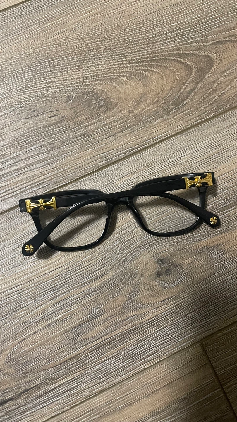 Chrome heartBlack Eyeglasses with Gold Cross Accents - photo 2