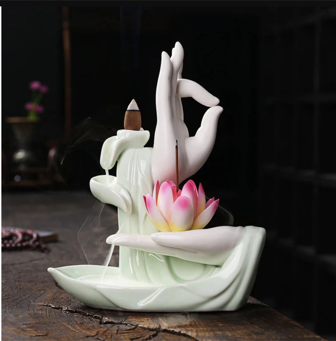 🥕Ceramic Incense Holder with Lotus Flower Design - photo 2