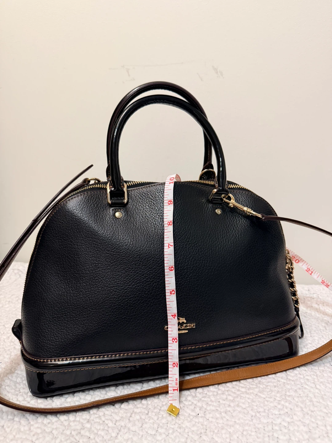 Coach Black Leather Dome Satchel Handbag - photo 2