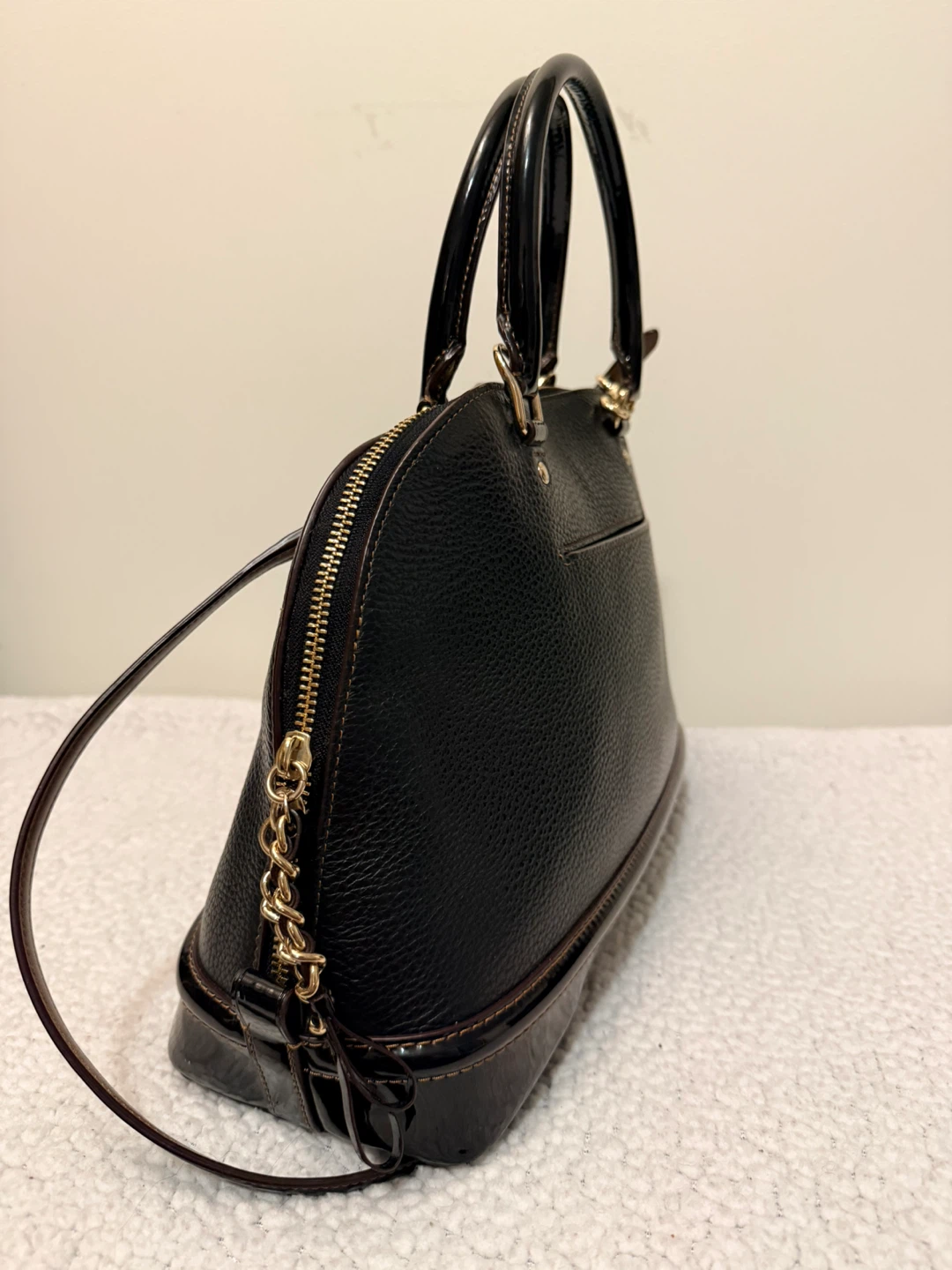 Coach Black Leather Dome Satchel Handbag - photo 3