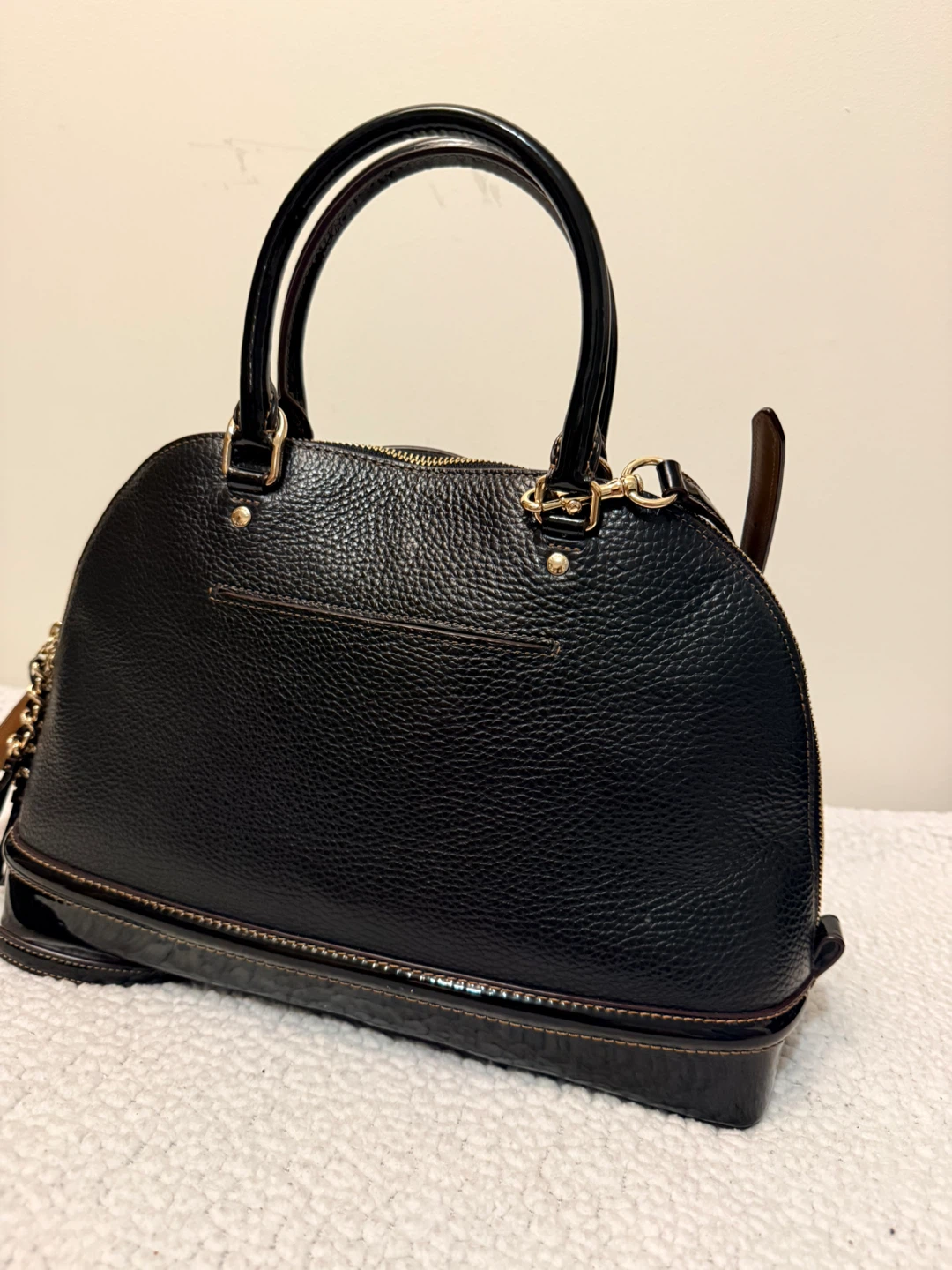 Coach Black Leather Dome Satchel Handbag - photo 4