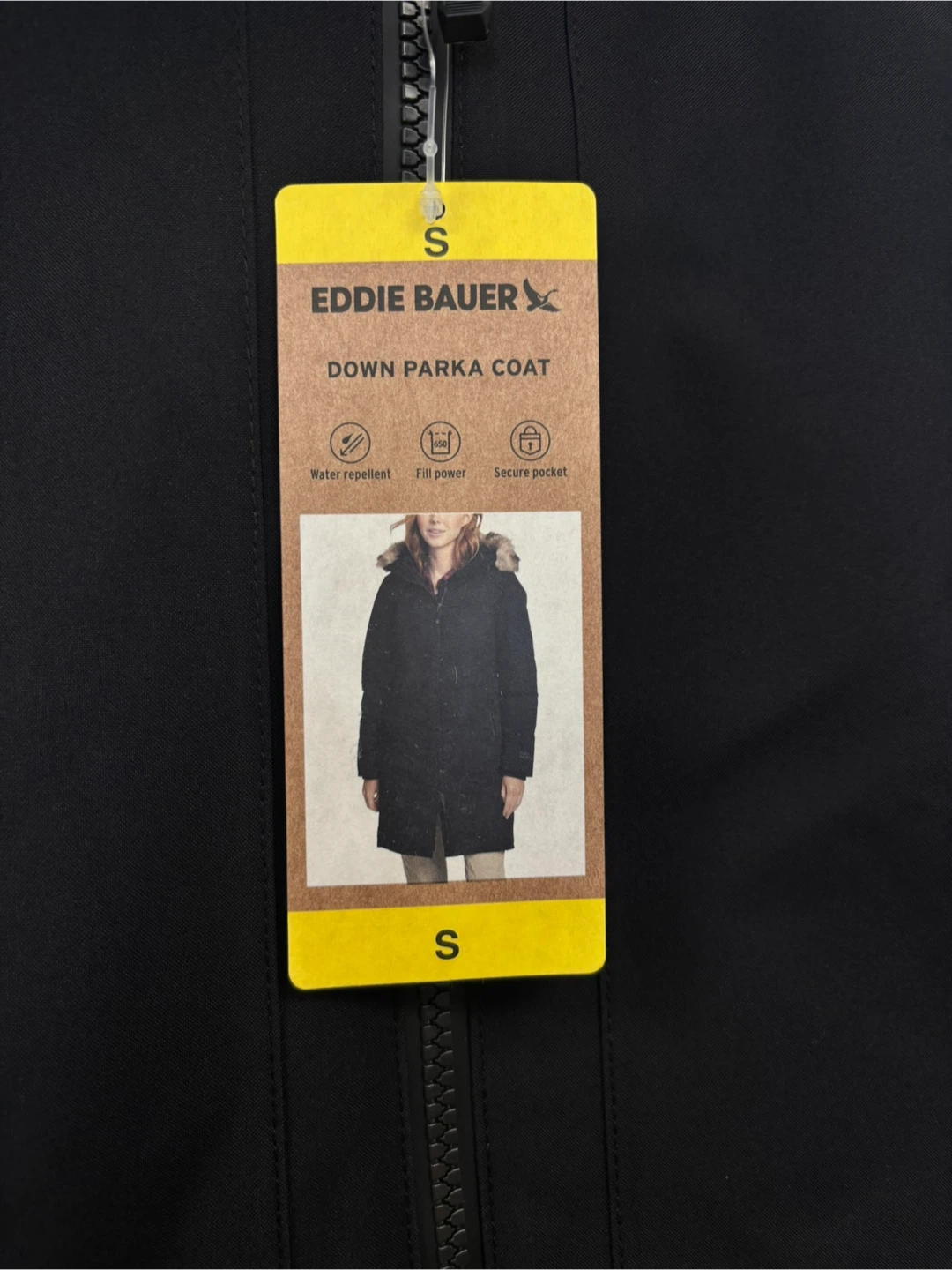 Eddie Bauer Down Parka Coat - Women's Size S - Black - photo 4