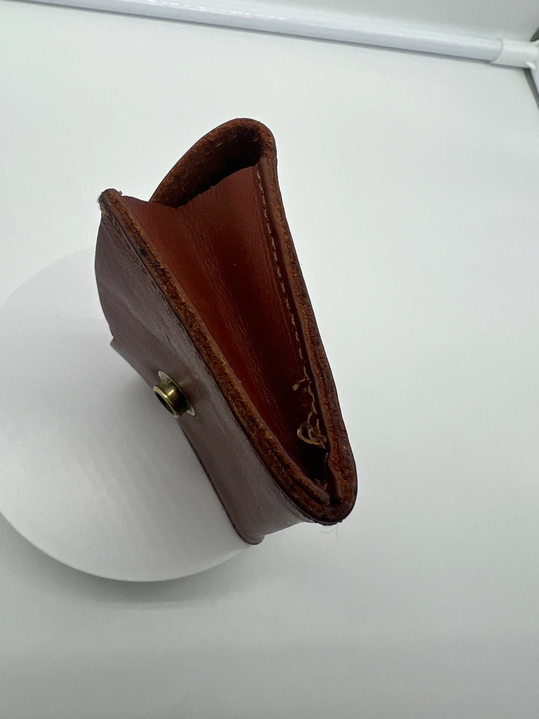 ROOTS VINTAGE Brown Leather Brass Hardware Cardholder Unisex - photo 5