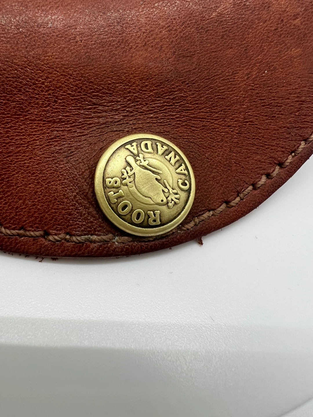 ROOTS VINTAGE Brown Leather Brass Hardware Cardholder Unisex - photo 2