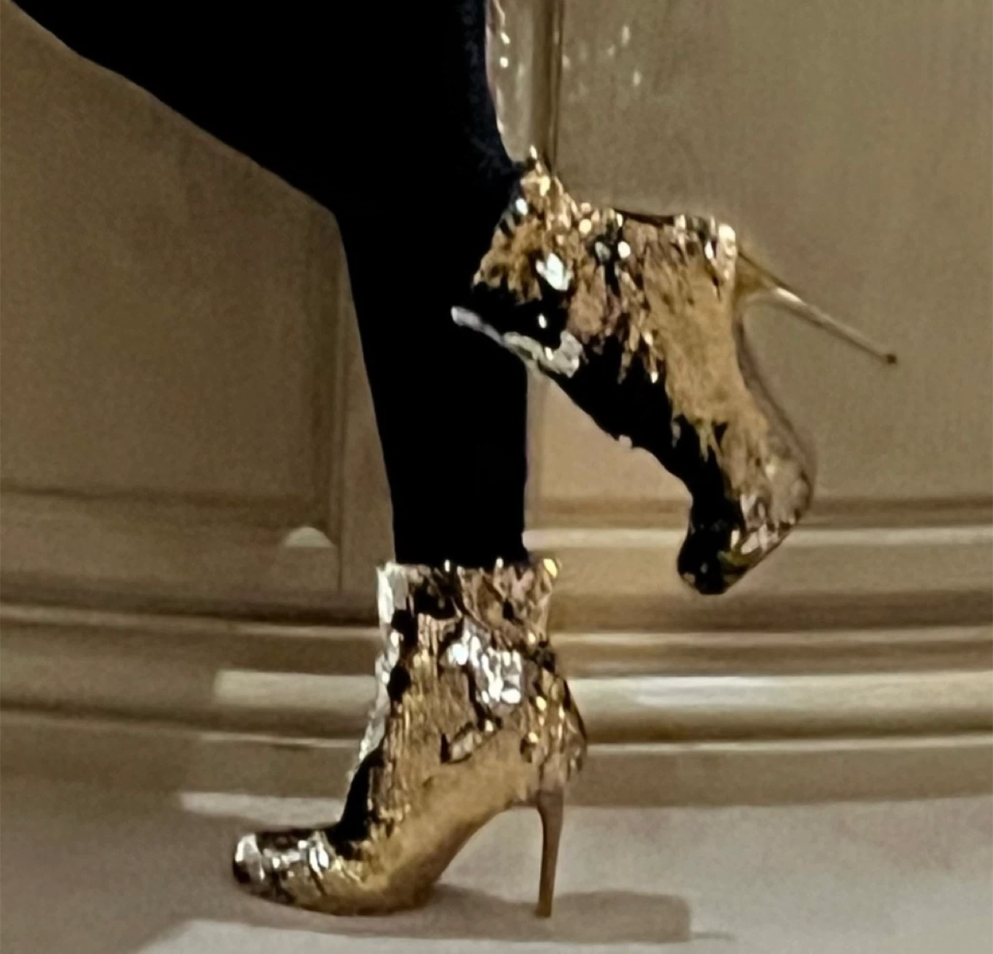 Wild Diva Gold & Silver Sequin Ankle Boots with Stiletto Heels - photo 4