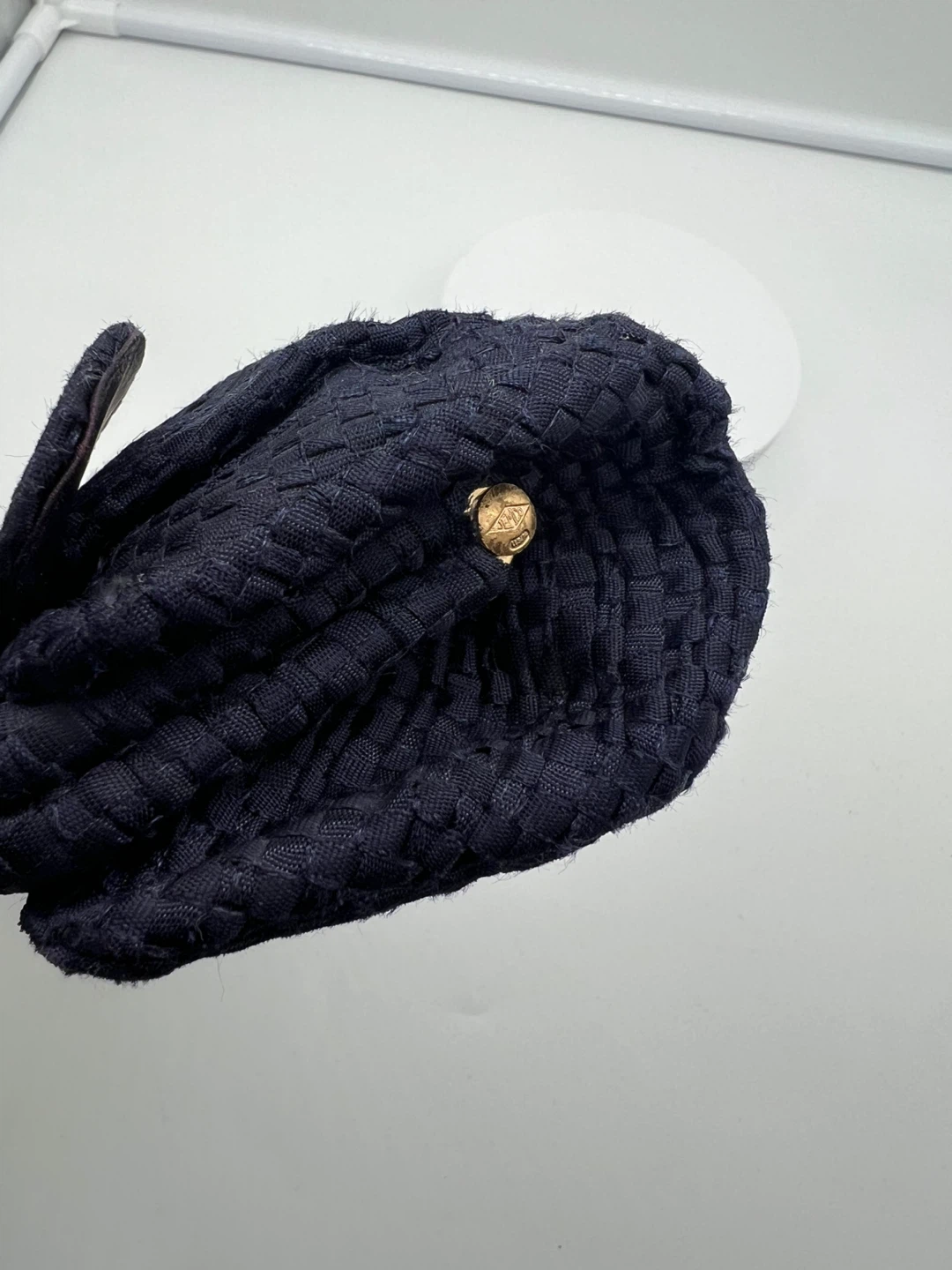 BOBBIE JEROME VINTAGE 1950s Midnight Blue Woven Fabric Clutch - photo 5
