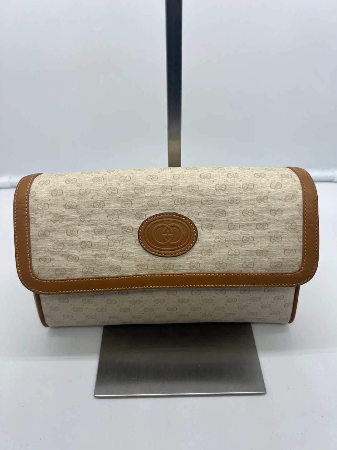 GUCCI VINTAGE Micro GG Supreme Coated Canvas Leather Crossbody