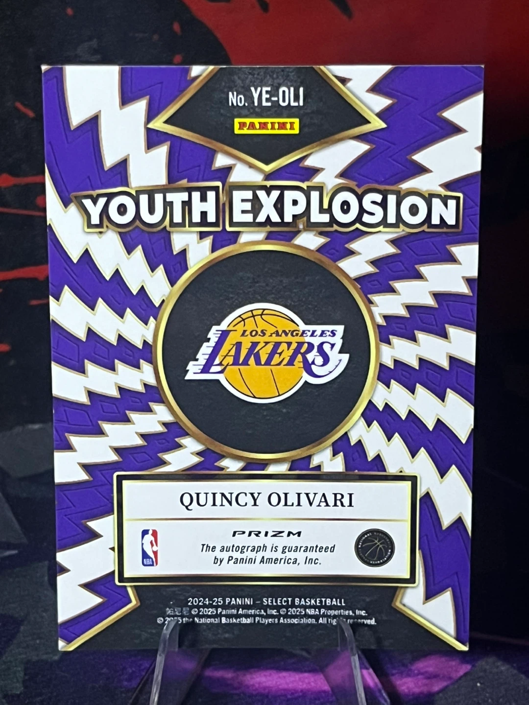 Panini Prizm Youth Explosion Quincy Olivari RC Autograph Card - photo 2
