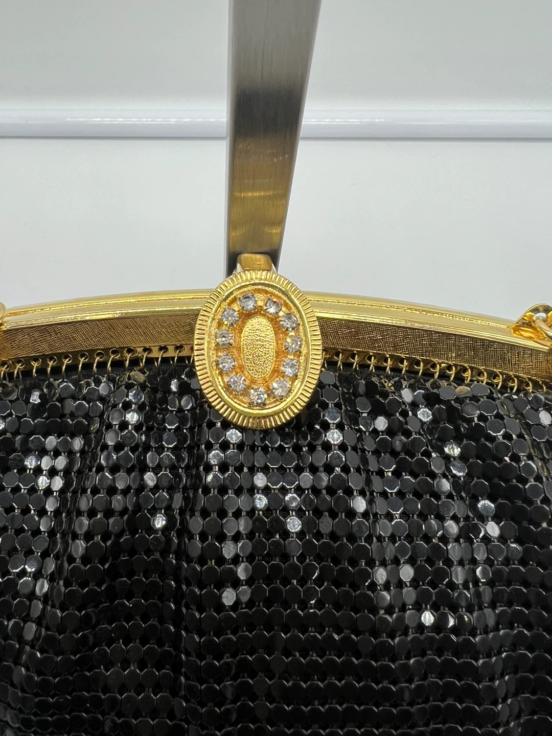 WHITING AND DAVIS Vintage Black Chainmail Evening Party Cocktail - photo 2