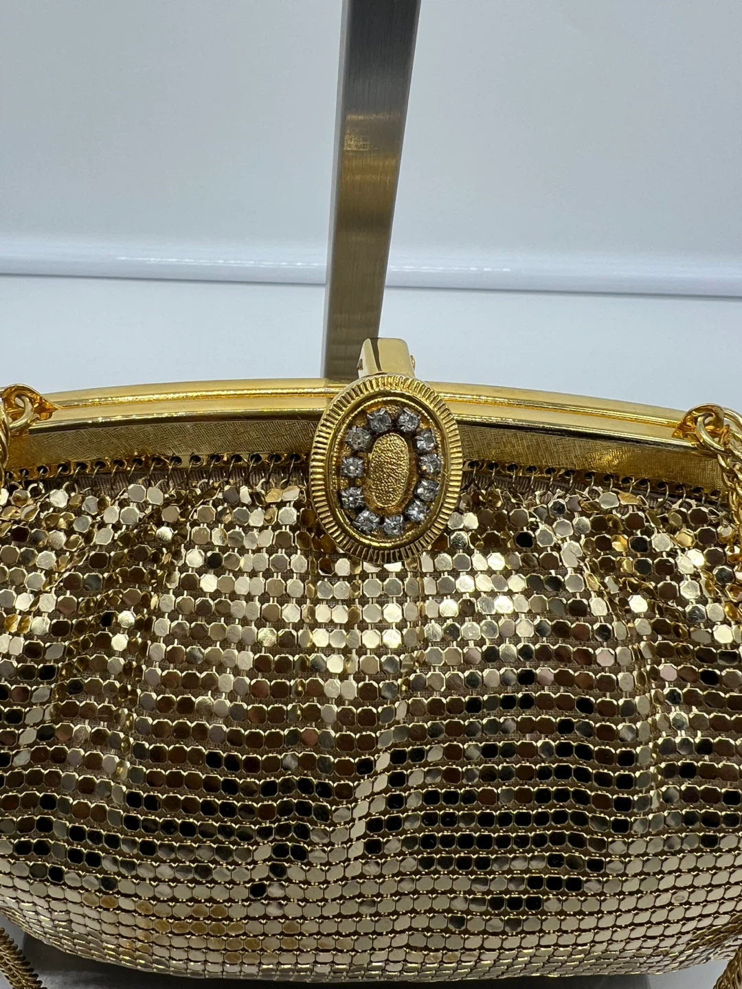 WHITING AND DAVIS Vintage Gold Chainmail Cocktail Evening Clutch - photo 2