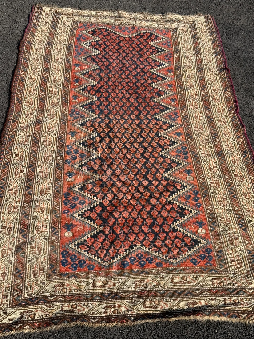 Vintage Caucasian Tribal Rug Runner Hand Knotted Wool Primitive - photo 2