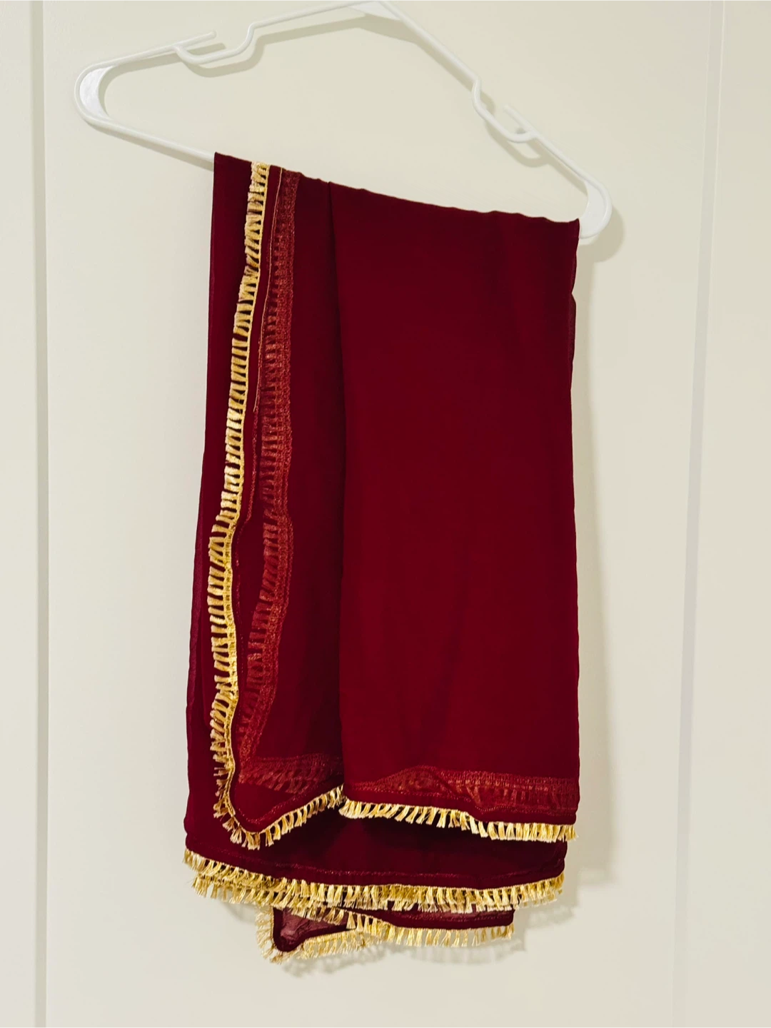 Maroon and Gold Embroidered Outfit with Skirt and Dupatta - photo 3