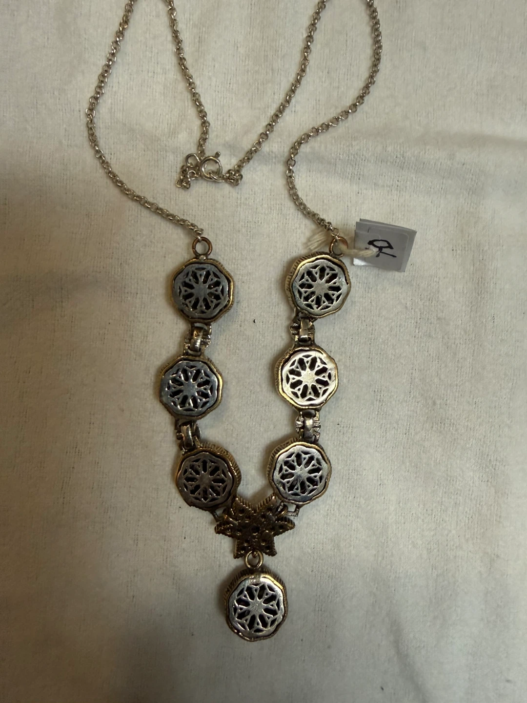 Sterling Silver 925 Necklace with purple and clear stones - photo 2