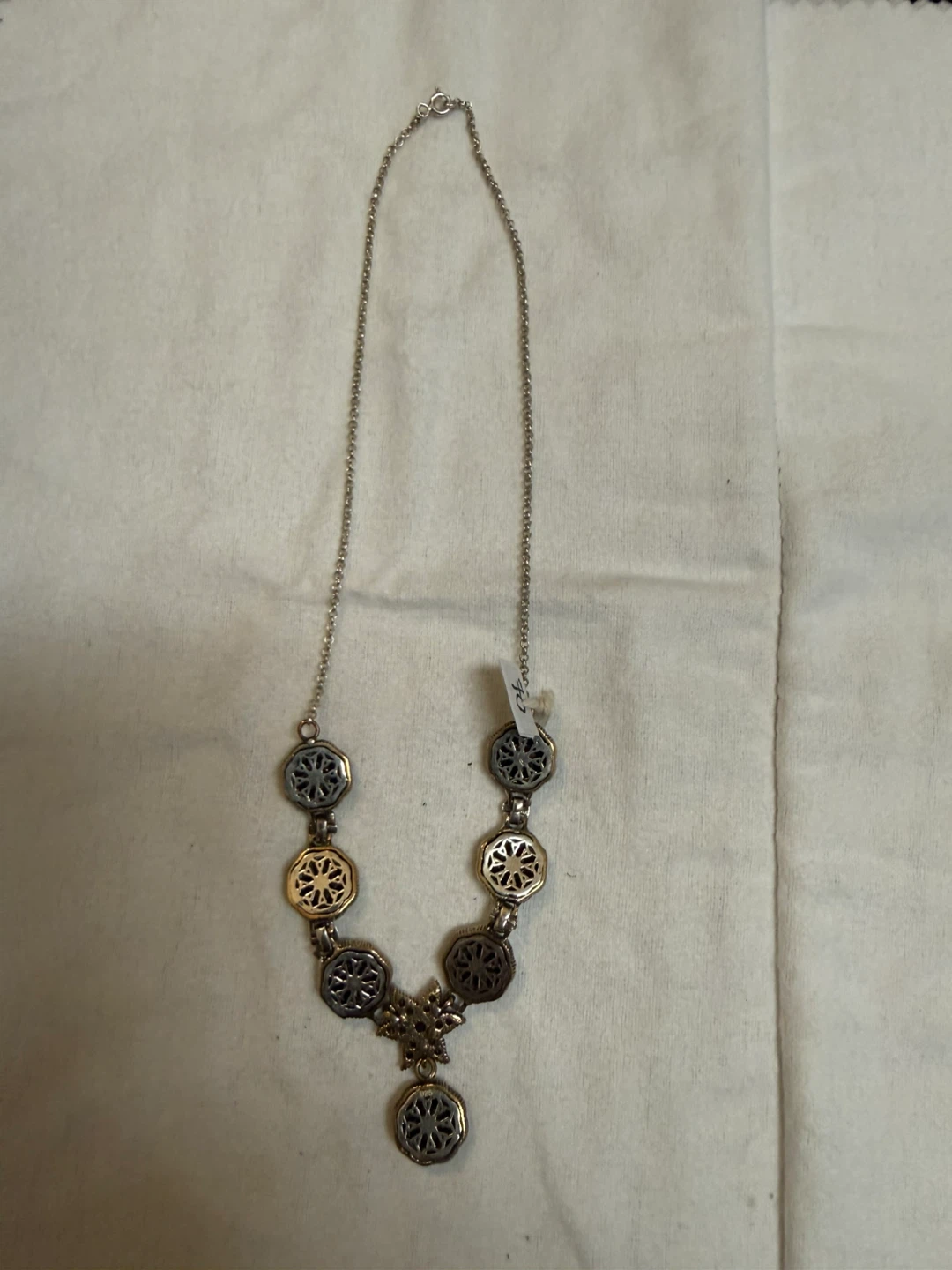Sterling Silver 925 Necklace with purple and clear stones - photo 5