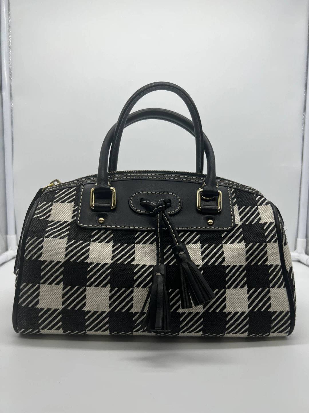 DOONEY & BOURKE Plaid Checkered Dome Small Top Handle Boston Bag - photo 4