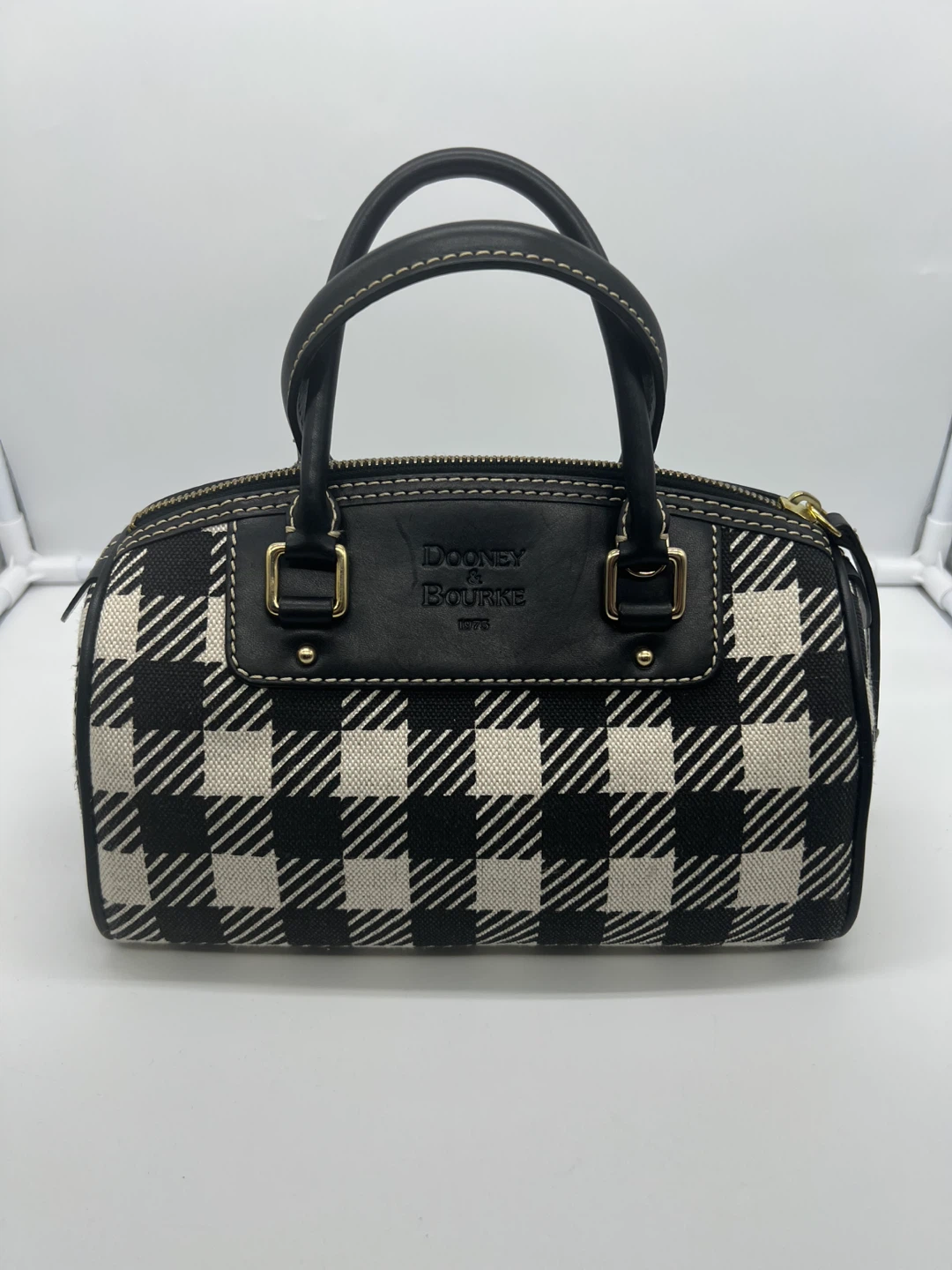 DOONEY & BOURKE Plaid Checkered Dome Small Top Handle Boston Bag
