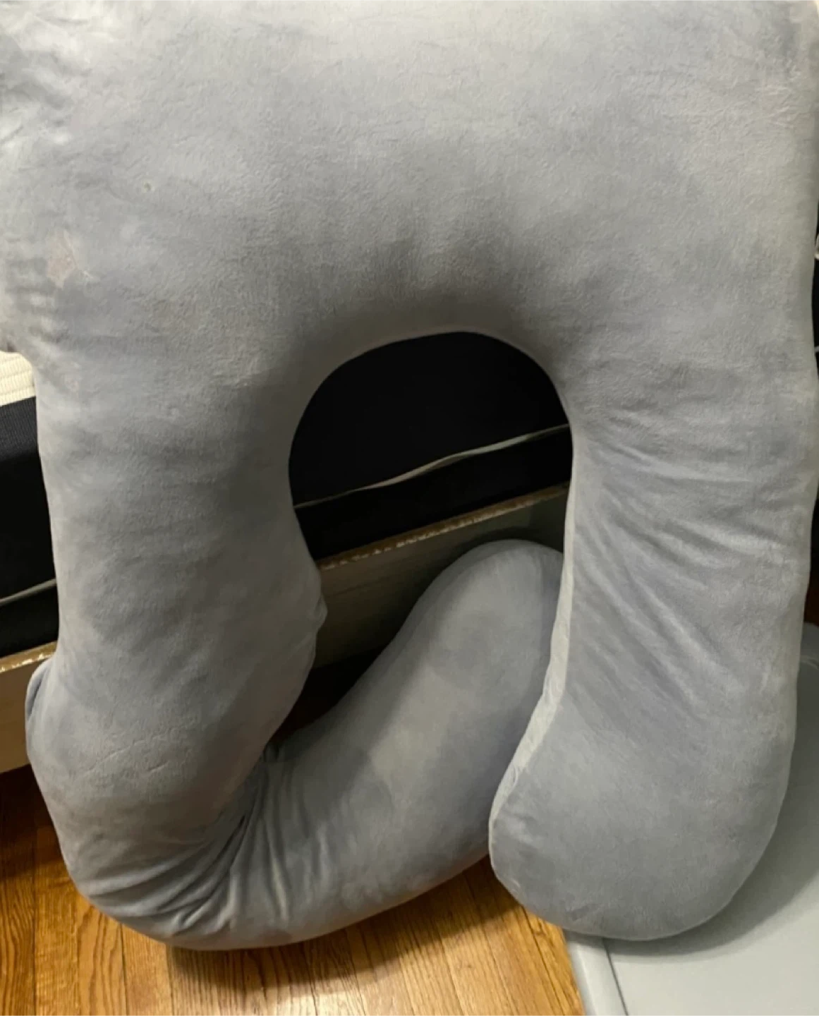 Gray C-Shaped Nursing Pillow 🥕