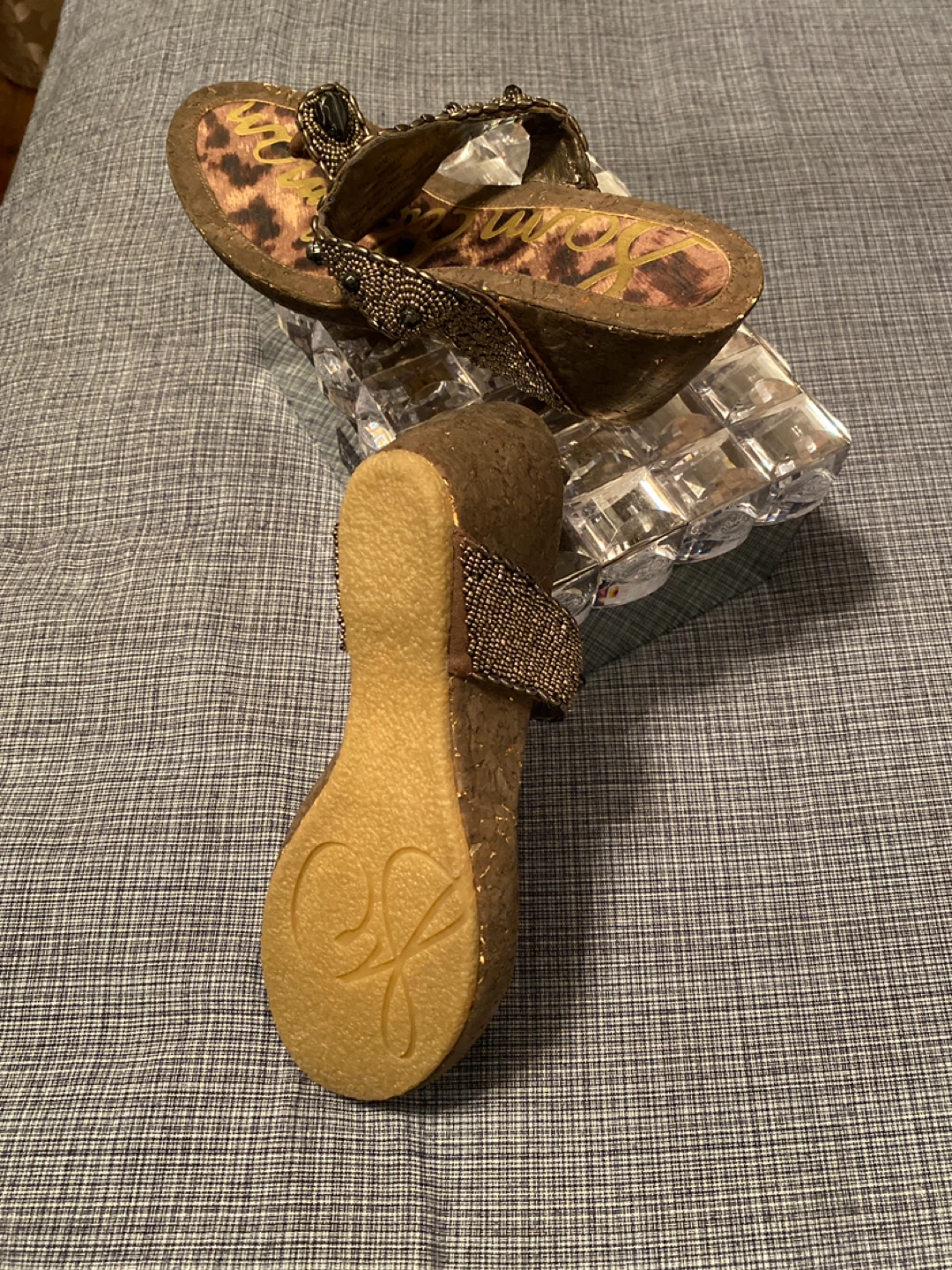 Sam Edelman Embellished Leopard Print Thong Sandals - photo 2