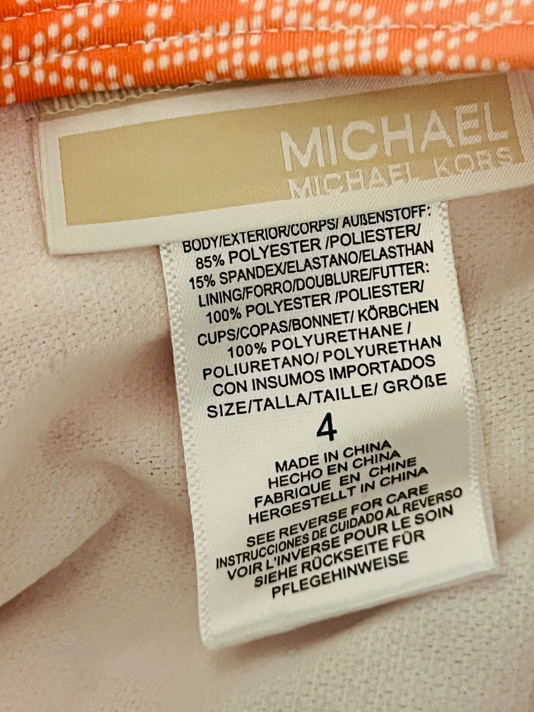 Michael Kors One-Piece Swimsuit Size 4 Ombré 🥕 Orange MK Print - photo 3