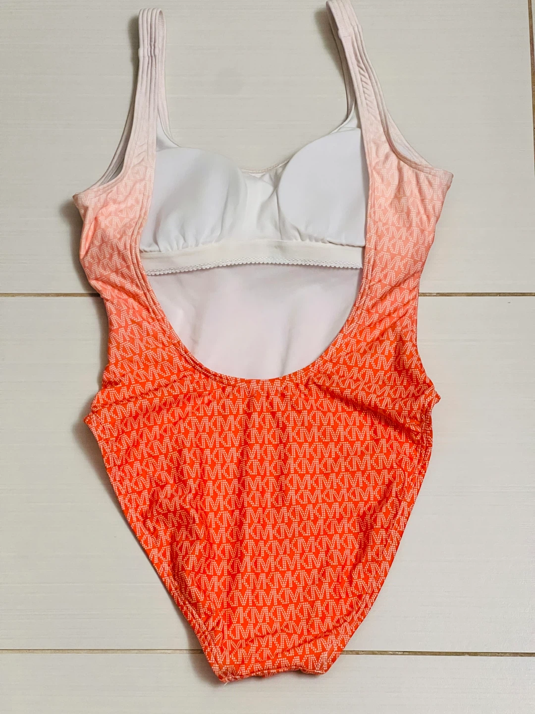Michael Kors One-Piece Swimsuit Size 4 Ombré 🥕 Orange MK Print - photo 2