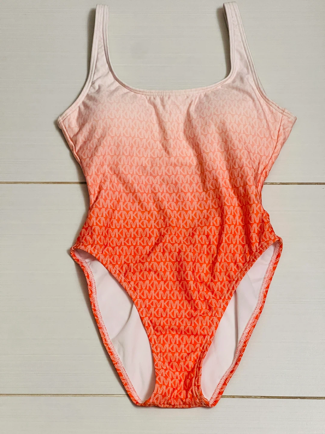 Michael Kors One-Piece Swimsuit Size 4 Ombré 🥕 Orange MK Print