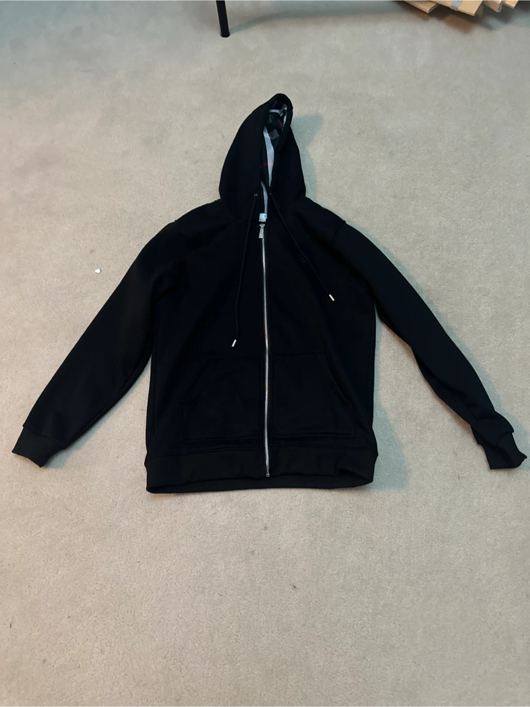 Burberry Black Zip-Up Hoodie