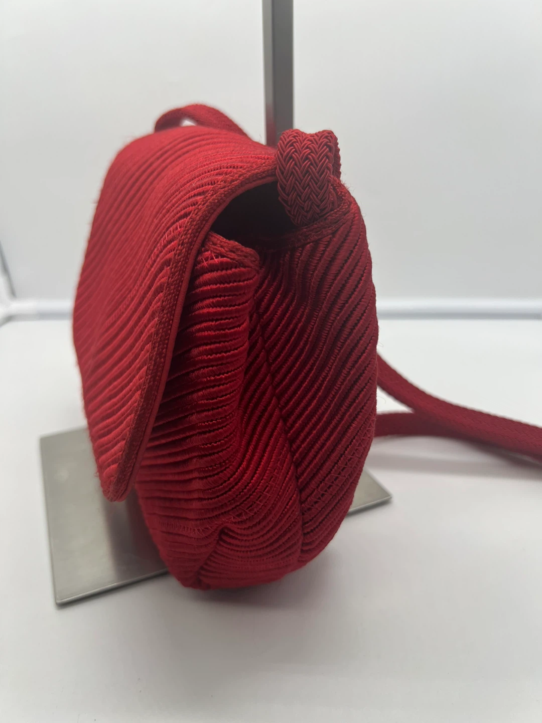 DE VECCHI VINTAGE Red Woven Fabric Small Crossbody Bag - photo 2