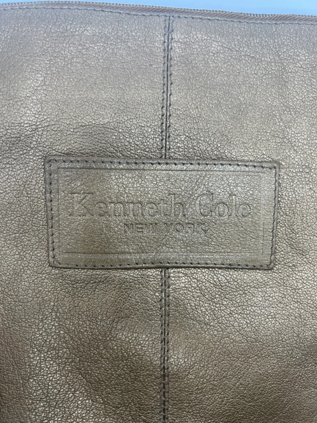 KENNETH COLE NY Bronze Leather Oversized Clutch Unisex - photo 2
