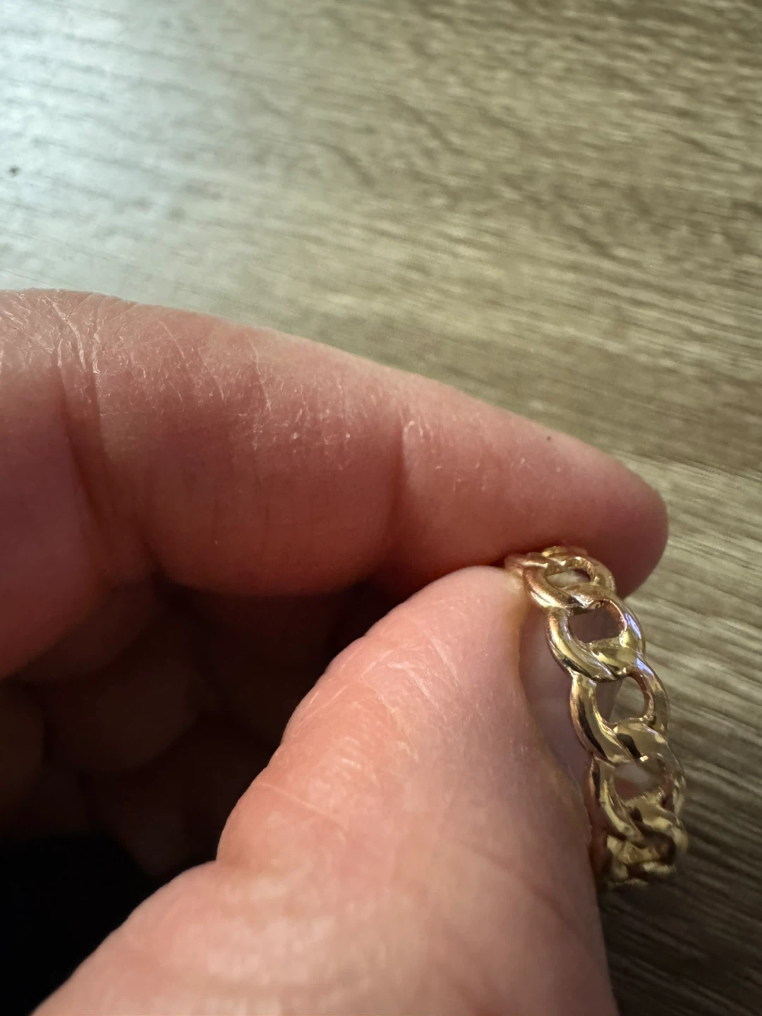 Gold coloured chain ring - photo 2