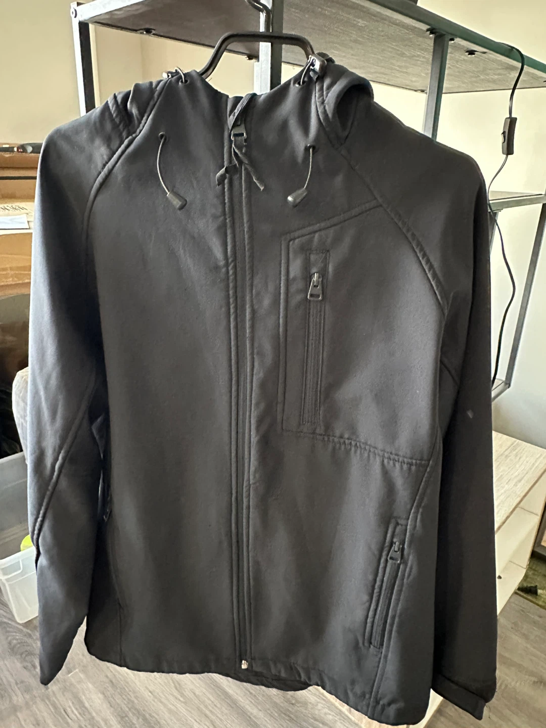 Black Hooded Softshell Jacket - photo 3